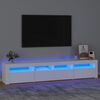 vidaXL feh&eacute;r TV-szekr&eacute;ny LED-l&aacute;mp&aacute;kkal 210x35x40 cm