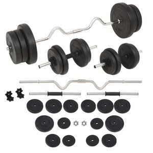 vidaXL egykezes &eacute;s k&eacute;tkezes s&uacute;lyz&oacute;k&eacute;szlet 60 kg