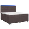 vidaXL Boxspring &aacute;gy matraccal S&ouml;t&eacute;t Barna 200 x 200 cm Sz&ouml;vet