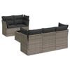 vidaXL 6 r&eacute;szes sz&uuml;rke polyrattan kerti &uuml;lőgarnit&uacute;ra p&aacute;rn&aacute;kkal
