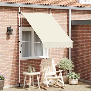 vidaXL k&eacute;zzel feltekerhető napellenző kr&eacute;m, 150 cm