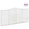 vidaXL 10 db &iacute;ves horganyzott vas gabion kos&aacute;r 400x30x180/200 cm