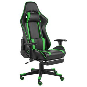 vidaXL z&ouml;ld PVC forg&oacute; gamer sz&eacute;k l&aacute;btart&oacute;val