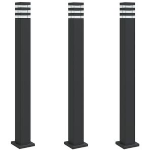 vidaXL 3 db fekete alum&iacute;nium k&uuml;lt&eacute;ri &aacute;ll&oacute;l&aacute;mpa 110 cm