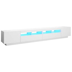 vidaXL feh&eacute;r TV-szekr&eacute;ny LED-l&aacute;mp&aacute;kkal 260 x 35 x 40 cm