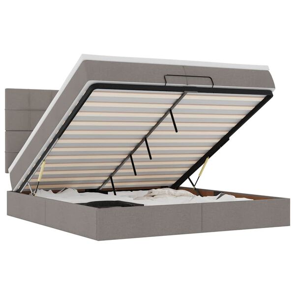 vidaXL oszm&aacute;n &aacute;gykeret matracokkal t&oacute;psz&iacute;n 200x200cm sz&ouml;vet