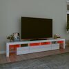 vidaXL magasf&eacute;nyű feh&eacute;r TV-szekr&eacute;ny LED l&aacute;mp&aacute;kkal 230x36,5x40 cm