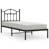 vidaXL fekete f&eacute;m &aacute;gykeret fejt&aacute;ml&aacute;val 90 x 200 cm