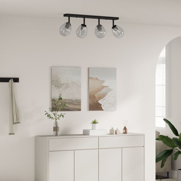 vidaXL Mennyezeti spotl&aacute;mpa Fekete 73,5 x 13 x 26 cm &Uuml;veg &eacute;s f&eacute;m