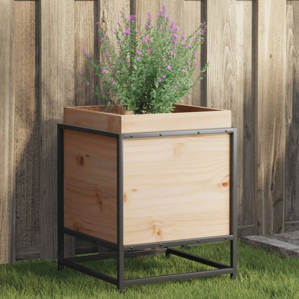 vidaXL t&ouml;m&ouml;r fenyőfa vir&aacute;gl&aacute;da 40 x 40 x 50 cm