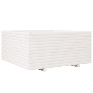 vidaXL feh&eacute;r t&ouml;m&ouml;r fenyőfa kerti vir&aacute;gl&aacute;da 100 x 100 x 49,5 cm