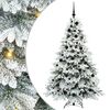 vidaXL Mű kar&aacute;csonyfa 300 LED-del &aacute;llv&aacute;nnyal Feh&eacute;r 180 cm PE &eacute;s PVC
