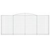vidaXL 4 db íves horganyzott vas gabion kosár 400x30x160/180 cm