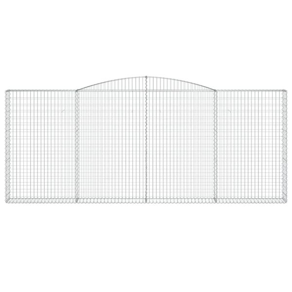 vidaXL 4 db íves horganyzott vas gabion kosár 400x30x160/180 cm
