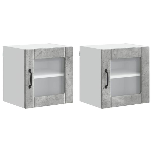 vidaXL Konyhaszekr&eacute;ny Lucca 2 pcs Beton Sz&uuml;rke 40 x 31 x 40 cm Faanyag