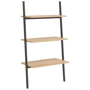 vidaXL 3 szintes vil&aacute;gosbarna &eacute;s fekete l&eacute;trapolc 64 x 34 x 116 cm