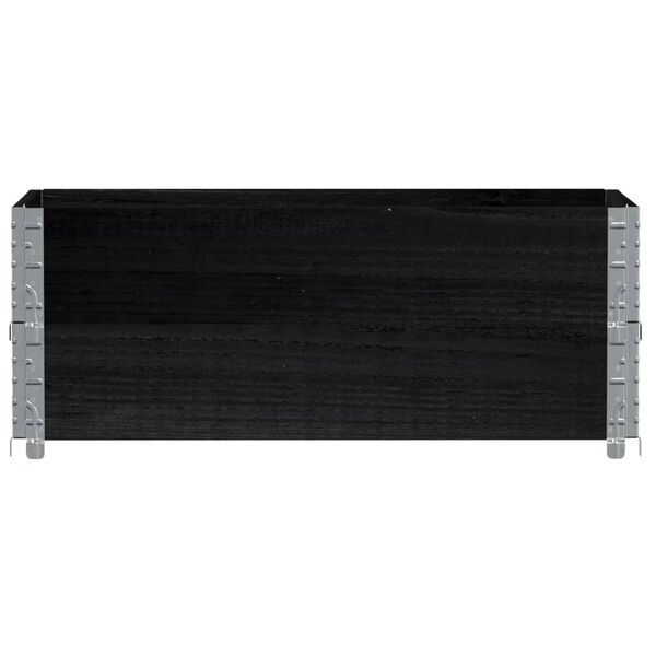 vidaXL 2 db fekete tömör fenyőfa raklapmagasító 100 x 50 cm