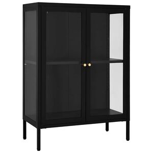vidaXL fekete ac&eacute;l &eacute;s &uuml;veg t&aacute;lal&oacute;szekr&eacute;ny 75 x 35 x 105 cm