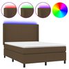 vidaXL barna sz&ouml;vet rug&oacute;s &eacute;s LED-es &aacute;gy matraccal 140x190 cm