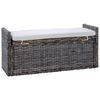 vidaXL T&aacute;rol&oacute;pad p&aacute;rn&aacute;val Fekete Mos&aacute;s 110 x 40 x 50 cm Rattan