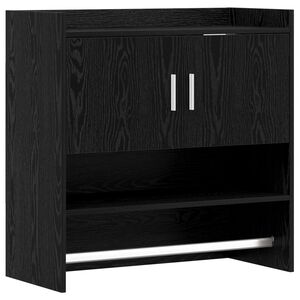 vidaXL Falpolc Falra szerelhető Fekete T&ouml;lgy 80 x 36 x 80 cm