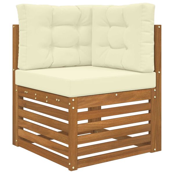 vidaXL K&uuml;lt&eacute;ri kanap&eacute; p&aacute;rna 3 pcs Kr&eacute;m Poli&eacute;szter