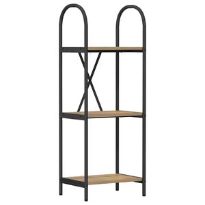 vidaXL K&ouml;nyvespolc 3 szintes 40 x 30 x 109 cm Szerelt fa Artisan t&ouml;lgy
