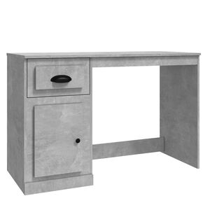 vidaXL betonsz&uuml;rke szerelt fa &iacute;r&oacute;asztal fi&oacute;kkal 115x50x75 cm