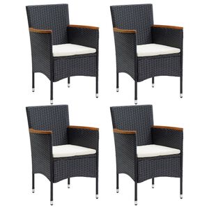 vidaXL 4 db fekete polyrattan kerti &eacute;tkezősz&eacute;k