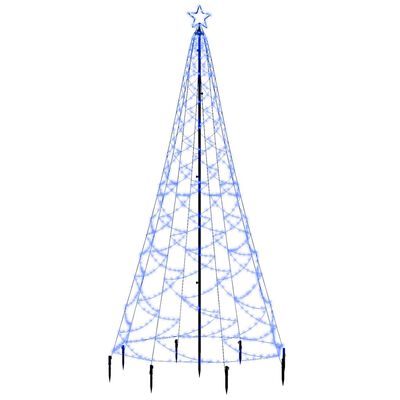 vidaXL kék 500 LED-es karácsonyfa fémoszloppal 3 m