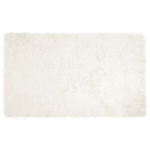 vidaXL Műgyapj&uacute; Szőnyeg Tafalla Feh&eacute;r 100 x 200 cm Poli&eacute;szter