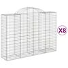 vidaXL 8 db &iacute;ves horganyzott vas gabion kos&aacute;r 200x50x140/160 cm