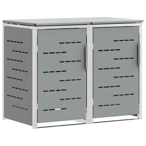 vidaXL Kerekes Hullad&eacute;kgyűjtő T&aacute;rol&aacute;s for 2 Bins 240L Sz&uuml;rke