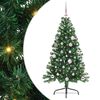 vidaXL Mesters&eacute;ges, előre vil&aacute;g&iacute;tott kar&aacute;csonyi fa Z&ouml;ld 150 cm PVC