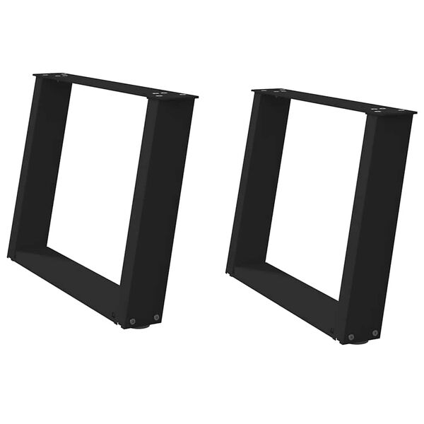 vidaXL 2 db U alak&uacute; doh&aacute;nyz&oacute;asztal l&aacute;b fekete 70 x (42-43) cm ac&eacute;l doh&aacute;nyz&oacute;asztal l&aacute;b