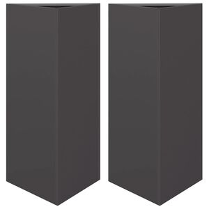 vidaXL 2 db fekete ac&eacute;l h&aacute;romsz&ouml;g alak&uacute; kerti &uuml;ltetől&aacute;da 40x34,5x75 cm