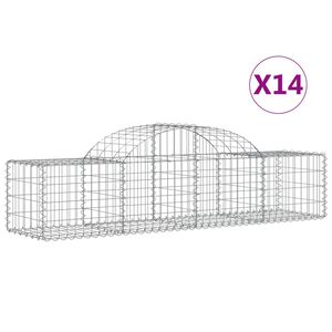 vidaXL 14 db &iacute;ves horganyzott vas gabion kos&aacute;r 200x50x40/60 cm