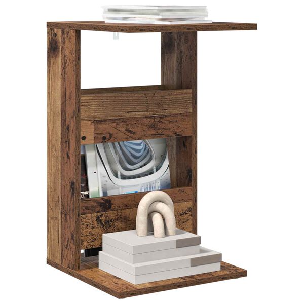 vidaXL Oldal asztal &Ouml;reg fa 40 x 35 x 60,5 cm Faanyag