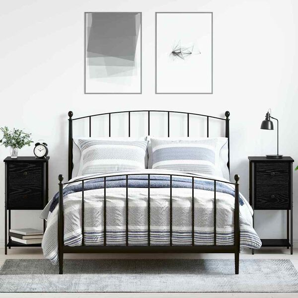 vidaXL &Eacute;jjeliszekr&eacute;ny 2 pcs Musta tammi 32 x 42 x 70 cm Faanyag