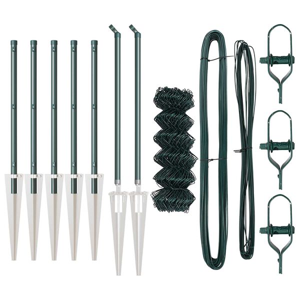 vidaXL Ker&iacute;t&eacute;soszlop Z&ouml;ld 10 x 0,4 m (40 x 40 mm-es h&aacute;l&oacute;) Ac&eacute;l &eacute;s PVC