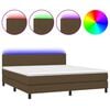 vidaXL barna sz&ouml;vet rug&oacute;s &eacute;s LED-es &aacute;gy matraccal 160x200 cm