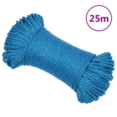 vidaXL kék polipropilén munkakötél 3 mm 25 m