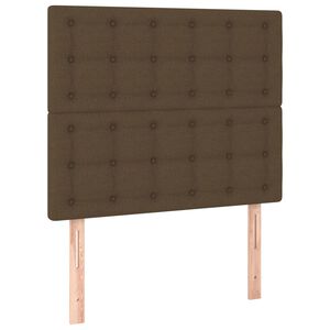 vidaXL s&ouml;t&eacute;tbarna sz&ouml;vet fejt&aacute;mla 90x5x118/128 cm