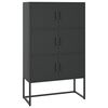 vidaXL fekete ac&eacute;l magasszekr&eacute;ny 80 x 35 x 135 cm
