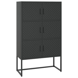 vidaXL fekete ac&eacute;l magasszekr&eacute;ny 80 x 35 x 135 cm