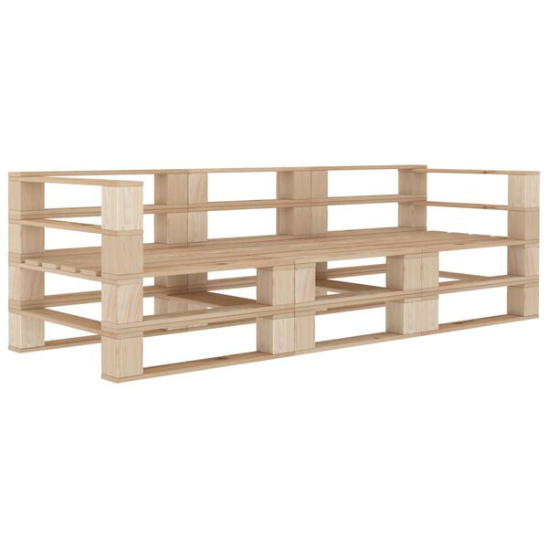 vidaXL 3 szem&eacute;lyes fa kerti raklapkanap&eacute;