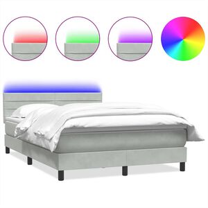 vidaXL vil&aacute;gossz&uuml;rke b&aacute;rsony rug&oacute;s &eacute;s LED-es &aacute;gy matraccal 160x210 cm