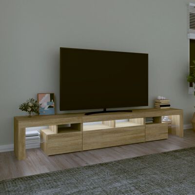 vidaXL sonoma-tölgy színű TV-szekrény LED-lámpákkal 230x36,5x40 cm