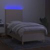 vidaXL kr&eacute;msz&iacute;nű sz&ouml;vet rug&oacute;s &eacute;s LED-es &aacute;gy matraccal 80 x 200 cm
