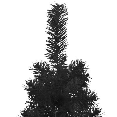 vidaXL fekete vékony fél műkarácsonyfa állvánnyal 180 cm